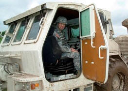 Soldier in a truck